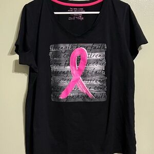 Made for Life Black V-Neck Breast Cancer Awareness Tee